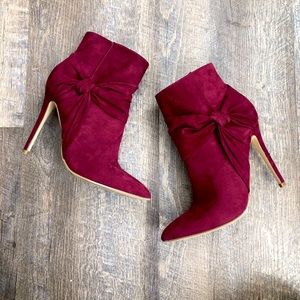 Just Fab Maroon Stiletto Booties